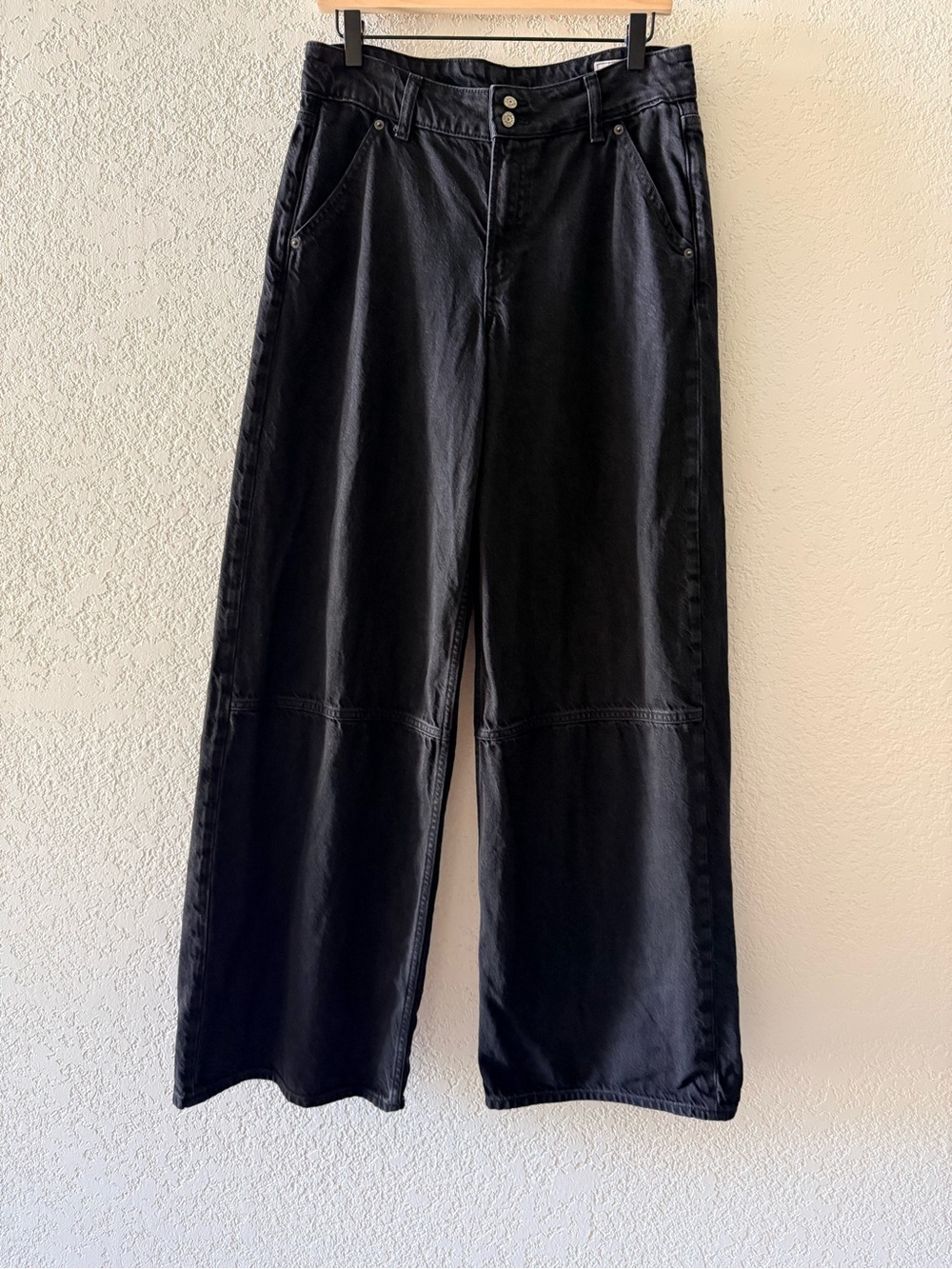 GAP Baggy Mid Rise Faded Black Boho Hippie Wide Leg Womens Size 6 Tall